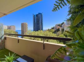 Studio de LUXE Portes de Monaco - Vue MER - Piscine - Wifi，位于蒙特卡罗的酒店