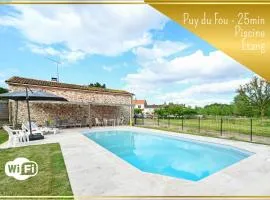 L'Evasion en Pierre Piscine et Étang Privé