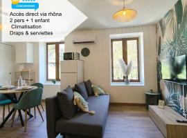 T1 accès direct via rhôna - clim -local vélo - Cnpe，位于Sault-Brénaz的酒店