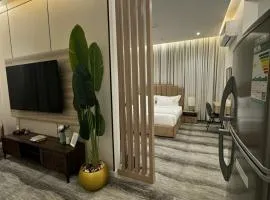 شقة فندقية من غرفة و صالة مع بالكونة مطلة