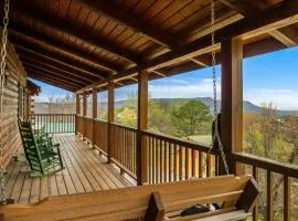 Cozy Black Bear Cabin porch swing & stunning views