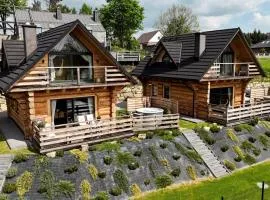 Domek z bali drewnianych w górach Jacuzzi & Balia - Osada Chełm