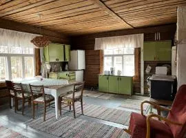 Vintage atmospheric log house