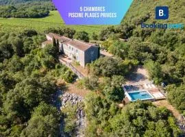 Ideal famille et groupe Mas dans les Cévennes Piscine Plages privées Cadre exceptionnel Convivialité Calme Vignoble Parking gratuit Borne électrique Animaux acceptés - Wifi