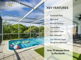 Serene Pool, Lake & Canal View In Sunrise, Florida