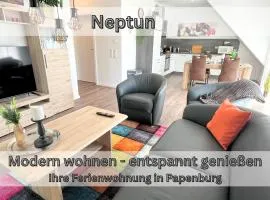 Ferienwohnung "Neptun" Papenburg Balkon Einbauküche Neubau 74 qm Free WiFi 2 Schlafzimmer bis 4 Personen