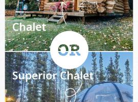 Rocky Mountain Escape Dome & Log Cabin Rentals - Rock Lake，位于Rock Lake Provincial Park的木屋
