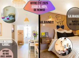 Idéal PRO & Couple - 2 Logements Thème Boho Chic RDC & Dandy 1er étage - Quartier Calme - Jardin - WIFI HD - Smart TV - Parking Gratuit - Proche Centre & Transports - Ask Home