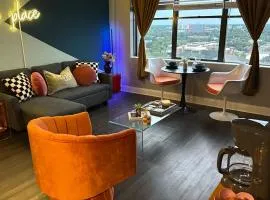 Condo with high rise views