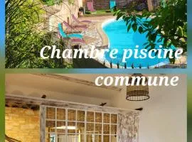 1 Chambre piscine commune et 1 Gite piscine privée La Sauvasse