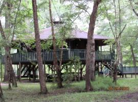 Georgia's Family-Friendly Octagon Cabin Getaway in Claxton，位于Claxton的酒店