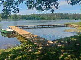 Leśna Chata kuracyjna nad rzeką z sauną w Borach Tucholskich