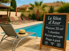 Détente au Rêve d'Azur, 1 chambre, plage à pied , piscine partagée, BBQ draps inclus