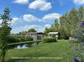 Tiny house at the ecological swimming pool，位于Deerlijk的酒店