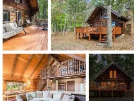 Log Cabin w Loft, Hot Tub, Deck, Fire Pit, & WiFi