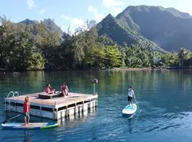 tahiti-bungalow at Teahupoo: beachfront with pountoon and mini pool