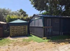 Chalet de 25 m2 avec jardin, piscine et spa uniquement accessible en juin sept