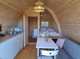 Luxe Houten Pod nr 4 Aagtekerke Dichtbij Zee en Natuur，位于阿赫特克克的木屋