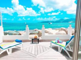 Beach House avec une vue panoramique sur la mer des Caraïbes，位于圣马丁岛的酒店