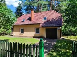 at the lake with a boat