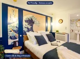 The Great Wave, appartement calme avec terrasse et parking gratuit