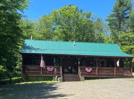 Mountain-Top-Hideaway Stay in a log cabin on a private rd! Swim, hike, explore a true mountain experience，位于North Blenheim的酒店
