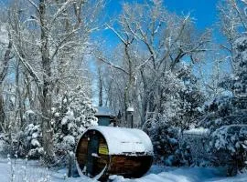 Charming Log Cabin Rental on Eco-Farm near Taos Ski Valley