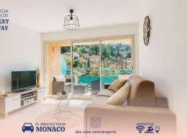 quiet studio swimming pool Roquebrune