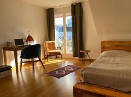 Stylish Room and private bathroom in lakefront apartment，位于楚格的酒店