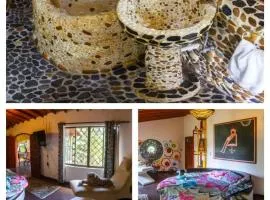 Artsy lush villa with jungle garden in the city