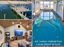 Indoor Pool, Beach, Game & Movie Cottage Sleeps 21，位于Hague的酒店