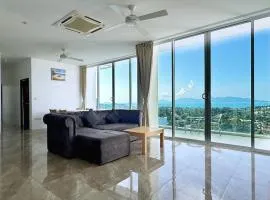 Bobut beach, Koh Samui, Thailand, half mountain sea view, four-bedroom, four-bathroom villa B