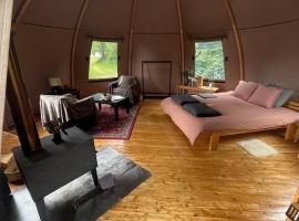 Romantic night in a dome tent lake view，位于Bjuråker的酒店