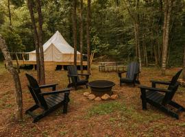 Radiant Stargazing Bell Tent Oasis Near Sinking Creek, Missouri，位于Bunker的豪华帐篷