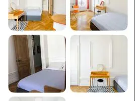 Chambre dans appartement familial au pied du métro et proche parc tête d or
