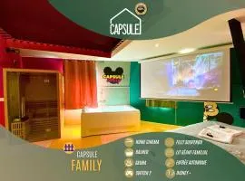 Capsule Family - Sauna - Jacuzzi - Projecteur - Billard - Nintendo Switch 2 - Filet suspendu