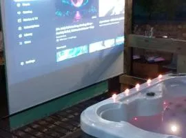 The Cabin with optional Hot Tub Projector DEPOSIT REQUIRED FOR PROJECTOR