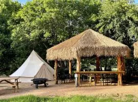 Exciting Family Vacation with Kayaks, Canoes, and More: Comfortable Bell Tent near New Braunfels, Texas