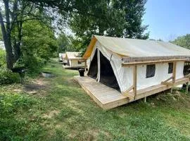 Charming Tented Cabin Placed in a Selcuded Area in Logan, Ohio