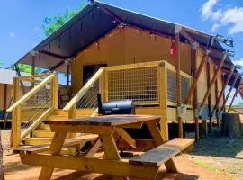 Texas Creekside Safari Tent Glamping Perfect for Nature Retreats for Water Sports Enthusiasts