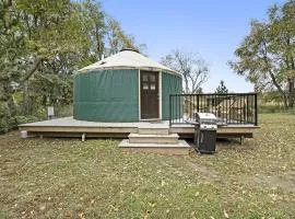 Secluded Off-Grid Yurt with Forest Views Near Trails in Sears, Michigan