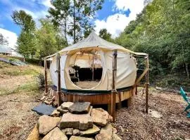 Secluded Bell Tent with Outdoor Shower and Deck in Alabama
