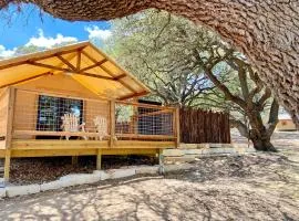 Glamping Vacations in a Luxury Tented Cabin near River Guadalupe, in Ingram, Texas
