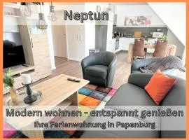 NEU - NEU - NEU - "Neptun" Papenburg Balkon Einbauküche Neubau 74 qm Free WiFi 2 Schlafzimmer bis 4 Personen
