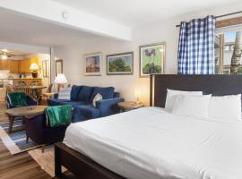 Ski-in Ski-out Studio Private Balcony & Fireplace condo，位于克雷斯特德比特的酒店