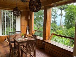 Lovely 1-bedroom wooden cabin in garden，位于Saint Paulʼs的酒店
