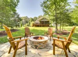 Deck and Mtn Views Riverfront Cullowhee Home