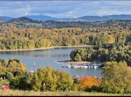 ,,KICZARA"Domki ogrzewane punkt widokowy Jezioro Solińskie w Polańczyku 601-806-454