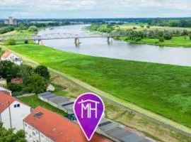 Barby-Apartment mit Elbblick und Balkon am Elbe-Saale-Radweg-1 Hund willkommen