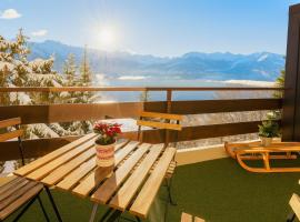 Vue imprenable sur les Alpes et Parking privé gratuit，位于克莱恩 蒙塔纳的酒店